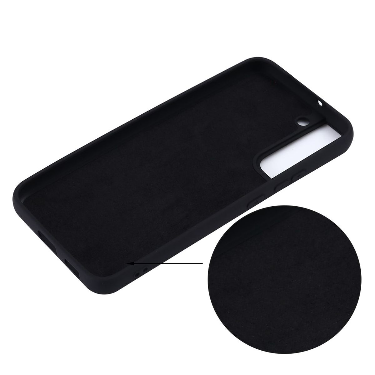 Hülle für Samsung Galaxy S22+ (Plus) Handyhülle Silikon Case Cover Matt Schwarz