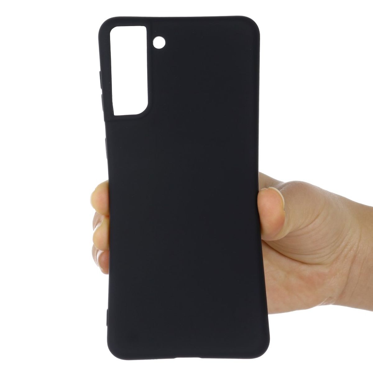Hülle für Samsung Galaxy S22+ (Plus) Handyhülle Silikon Case Cover Matt Schwarz