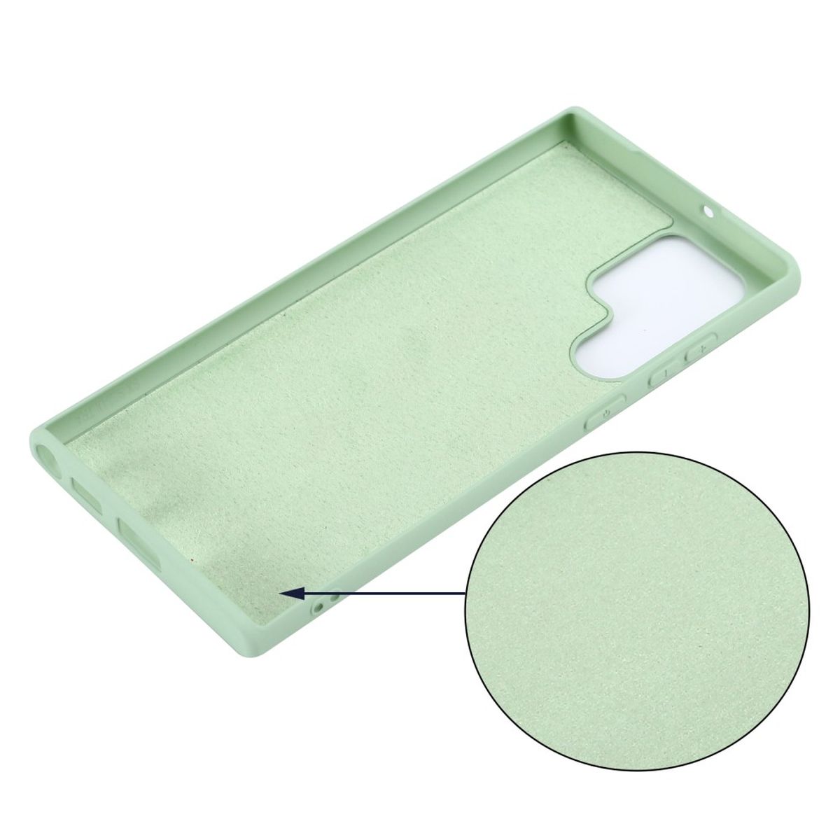 Hülle für Samsung Galaxy S22 Ultra Handy Silikon Case Cover Bumper Matt Grün