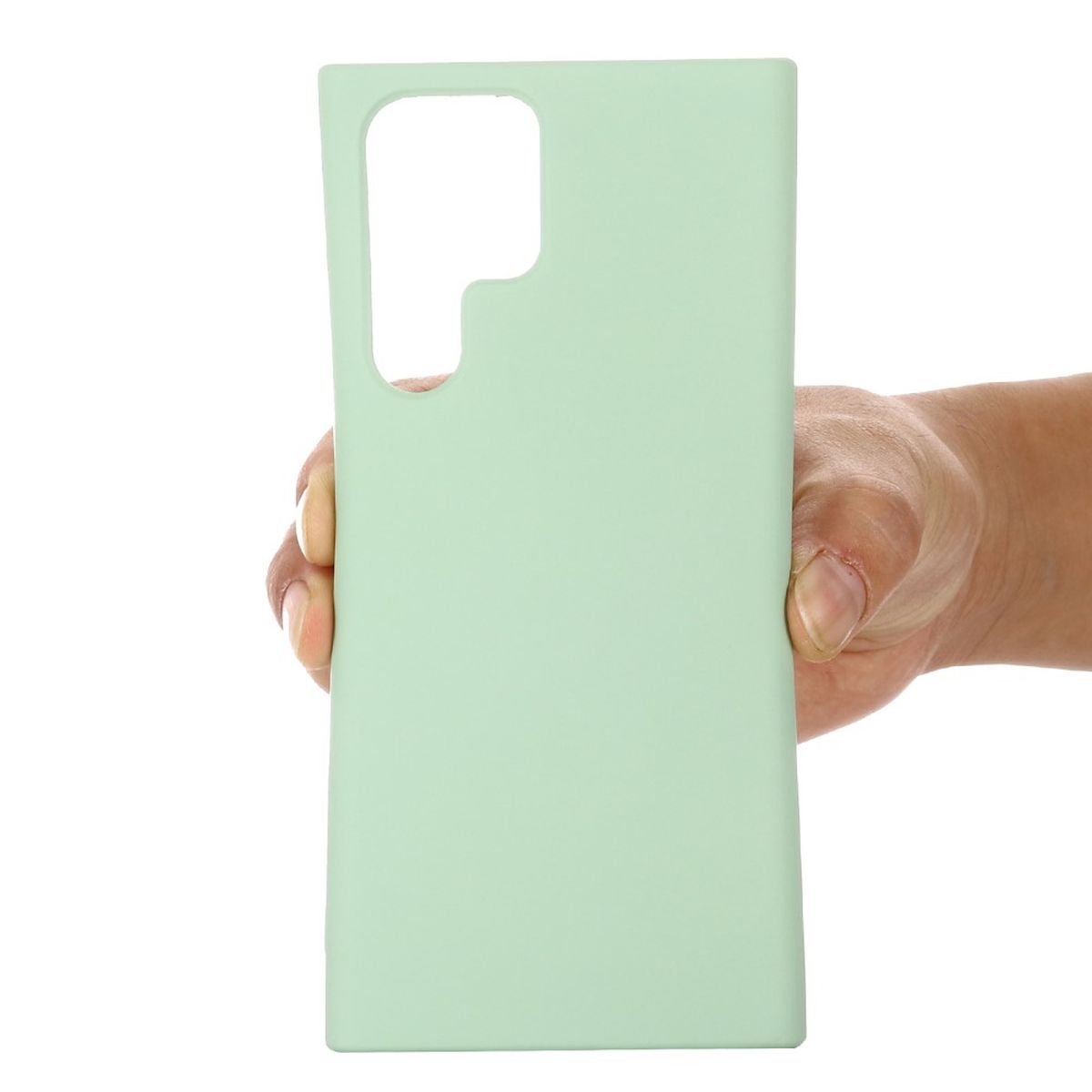 Hülle für Samsung Galaxy S22 Ultra Handy Silikon Case Cover Bumper Matt Grün