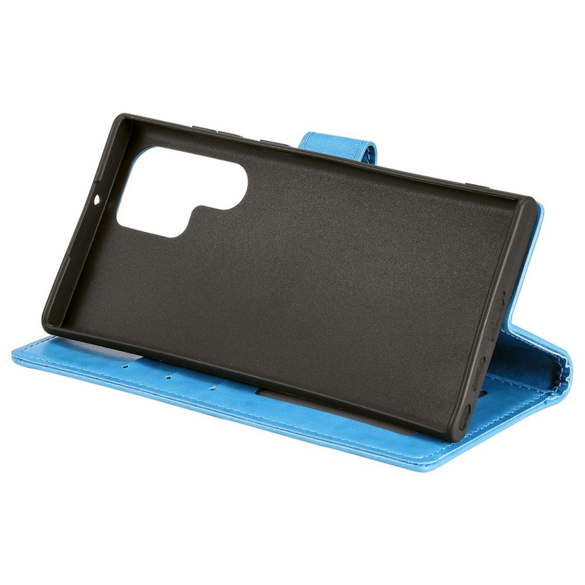 Hülle für Samsung Galaxy S22 Ultra Handyhülle Flip Case Cover Etui Mandala Blau