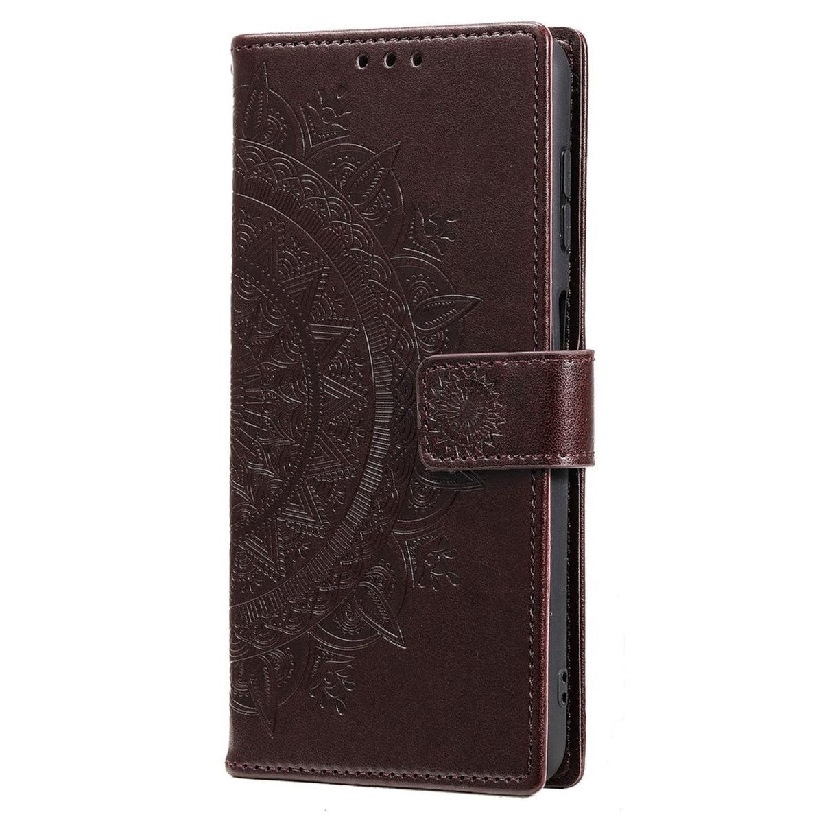 Hülle für Samsung Galaxy S22 Ultra Handyhülle Flip Case Cover Etui Mandala Braun