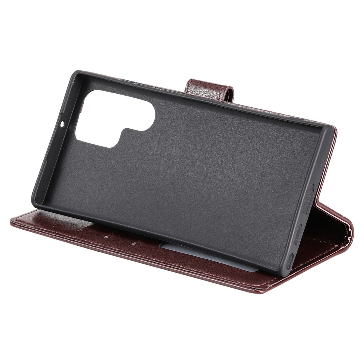 Hülle für Samsung Galaxy S22 Ultra Handyhülle Flip Case Cover Etui Mandala Braun