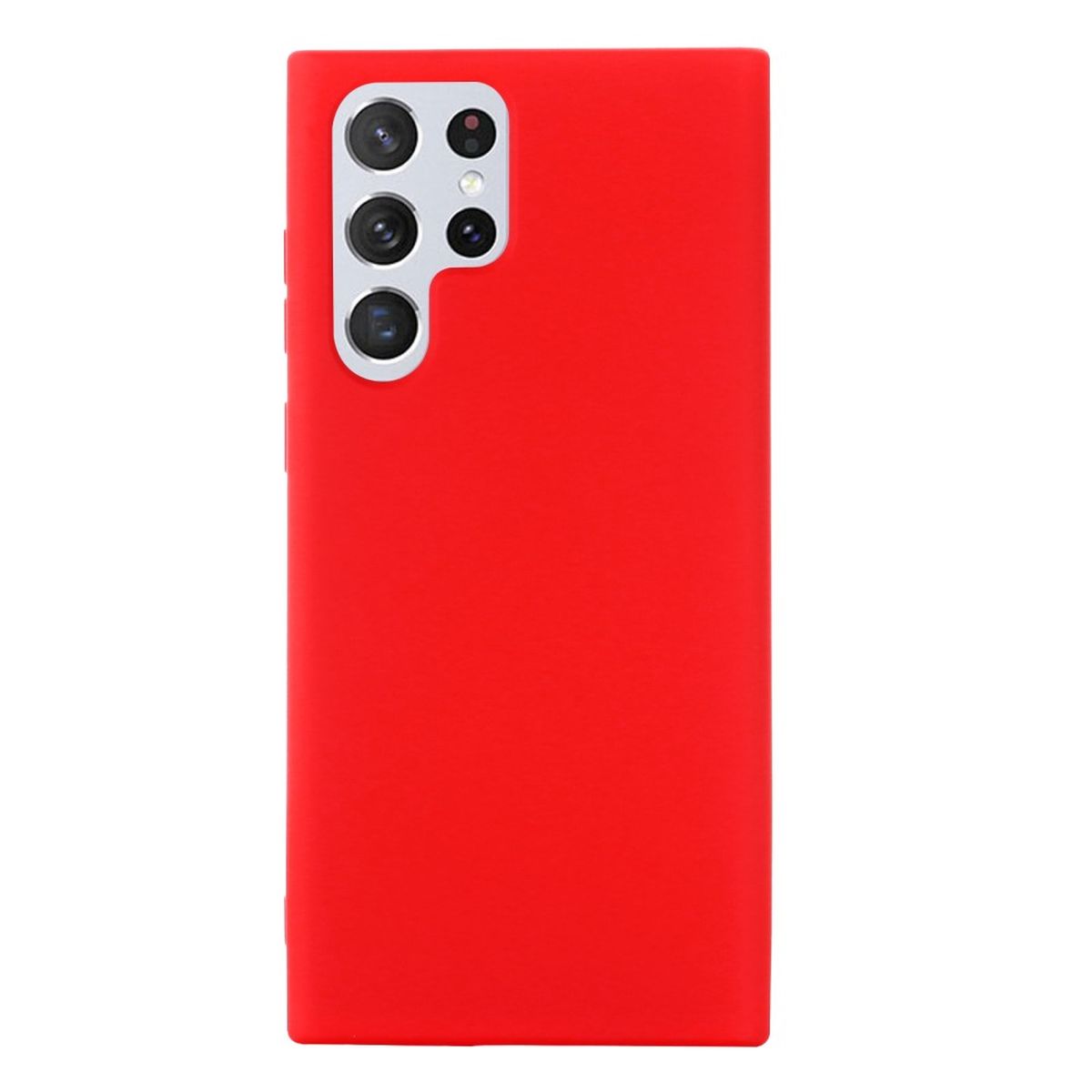 Hülle für Samsung Galaxy S22 Ultra Handyhülle Silikon Case Cover Bumper Matt Rot