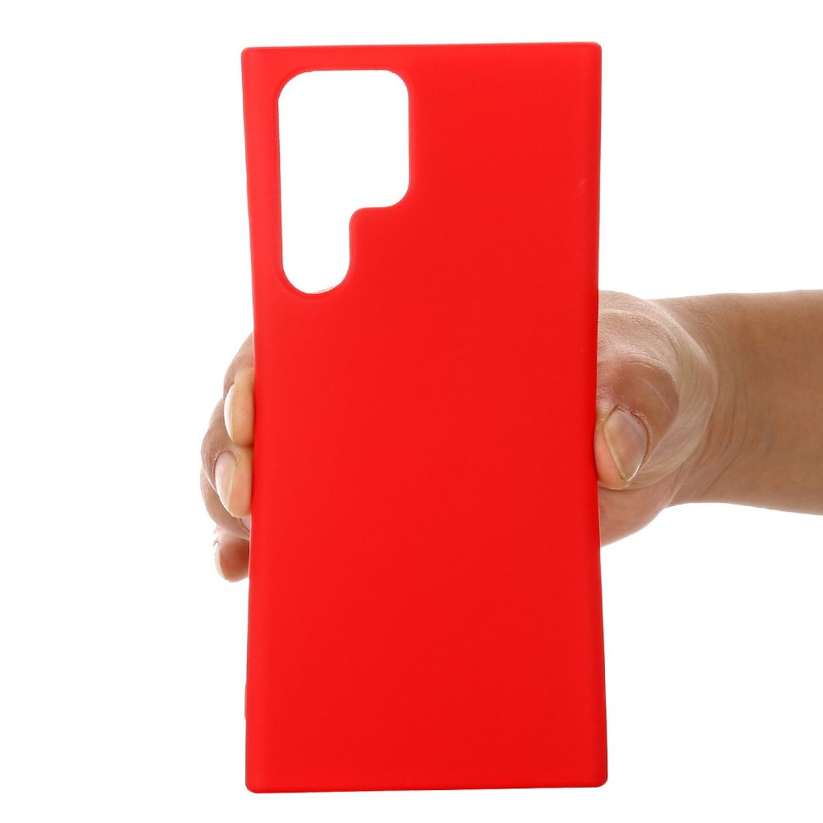 Hülle für Samsung Galaxy S22 Ultra Handyhülle Silikon Case Cover Bumper Matt Rot
