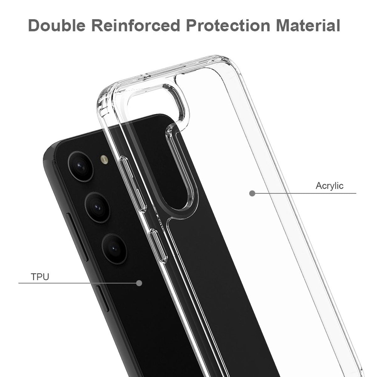 Hülle für Samsung Galaxy S23 Handyhülle Case Hybrid Silikon Bumper Cover klar