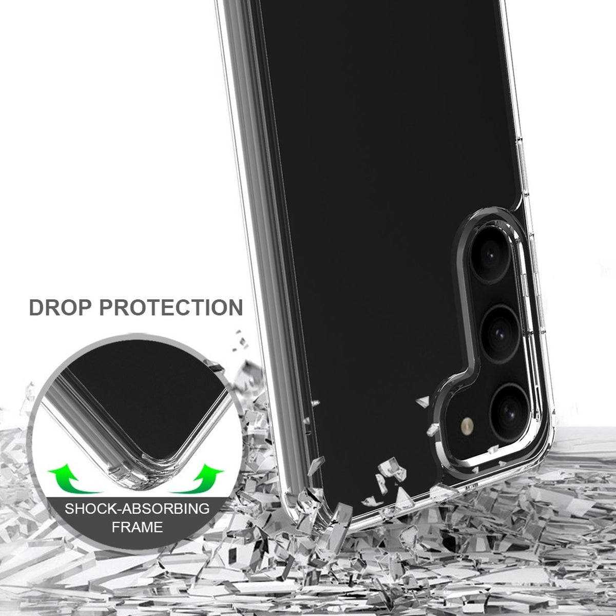 Hülle für Samsung Galaxy S23 Handyhülle Case Hybrid Silikon Bumper Cover klar