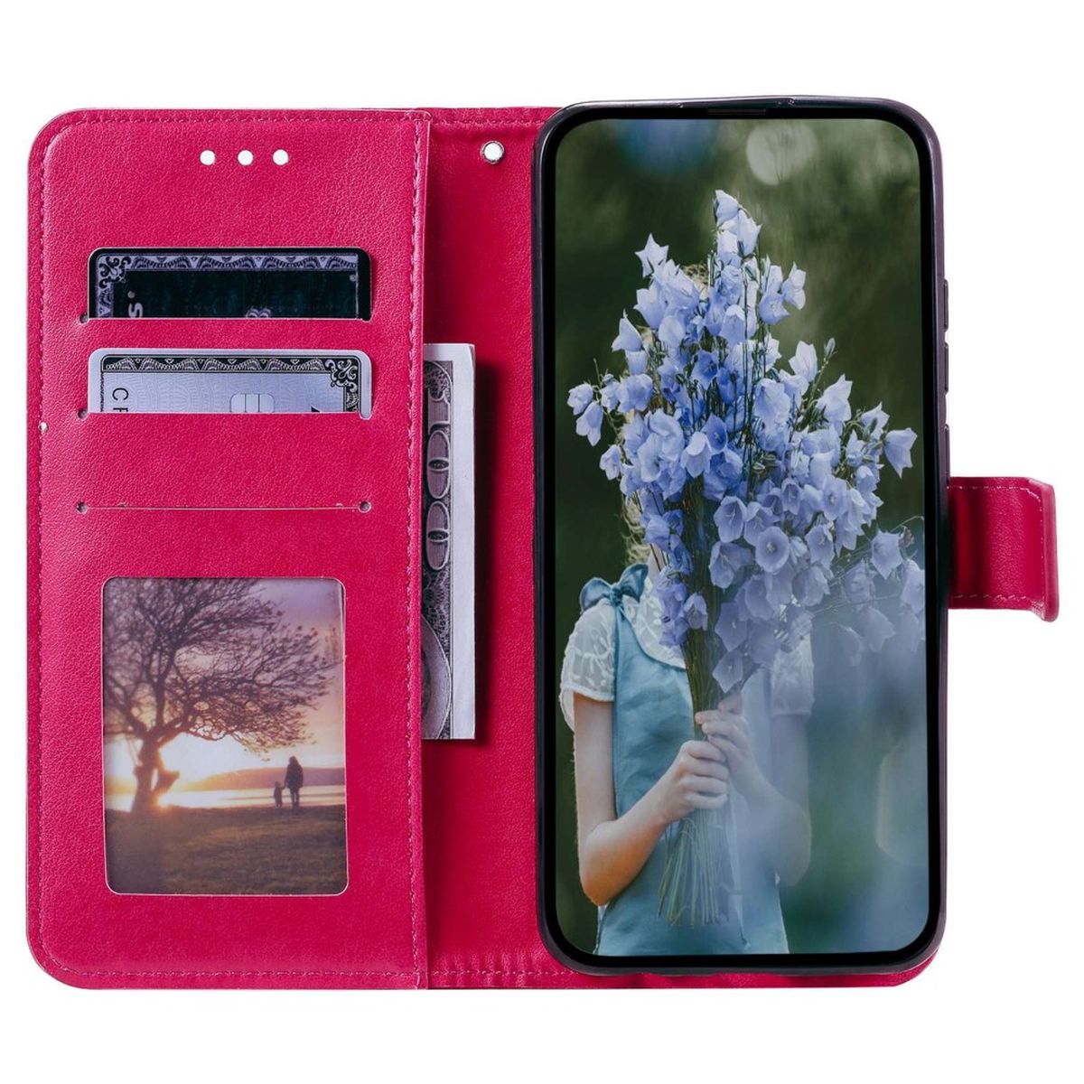 Hülle für Samsung Galaxy S23+ Handyhülle Flip Case Cover Etui Mandala Pink