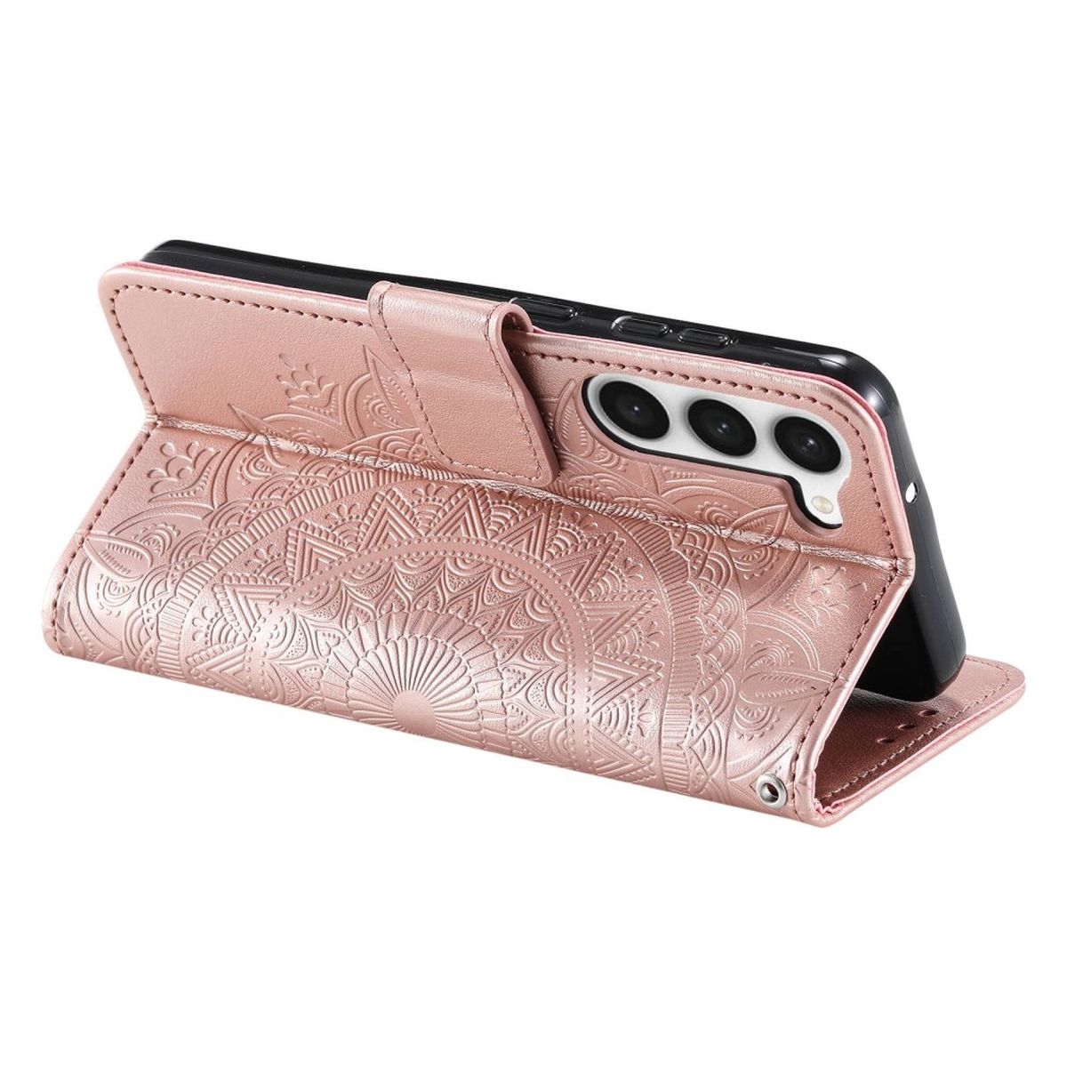 Hülle für Samsung Galaxy S23+ Handyhülle Flip Case Cover Etui Mandala Rosegold