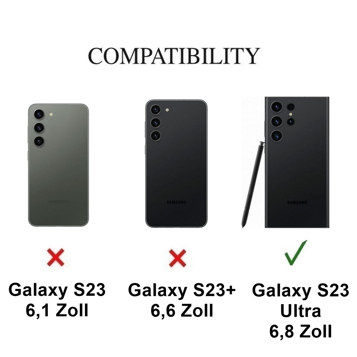 Hülle für Samsung Galaxy S23 Ultra Handy Case Hybrid Silikon Bumper Cover Klar