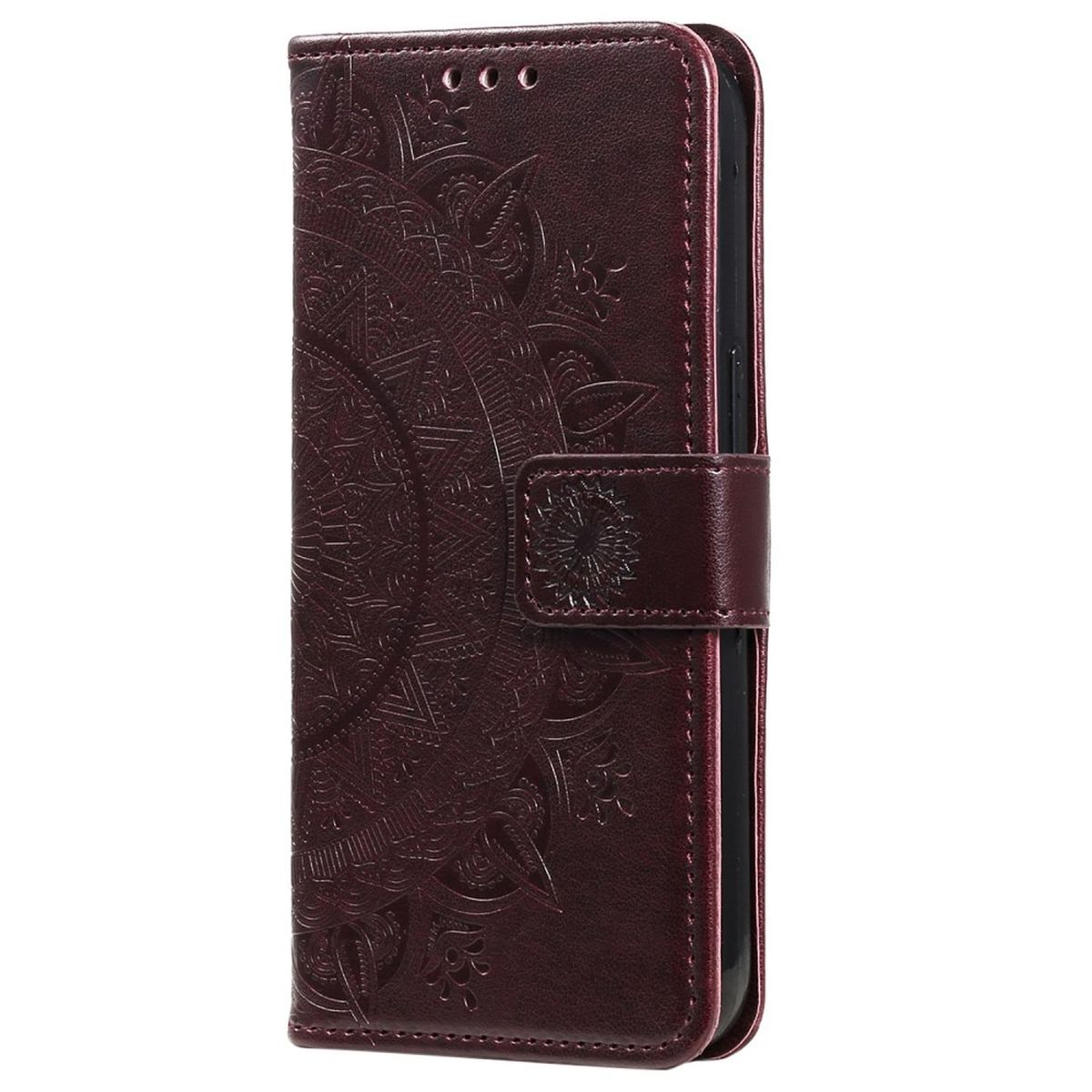 Hülle für Samsung Galaxy S23 Ultra Handyhülle Flip Case Cover Etui Mandala Braun