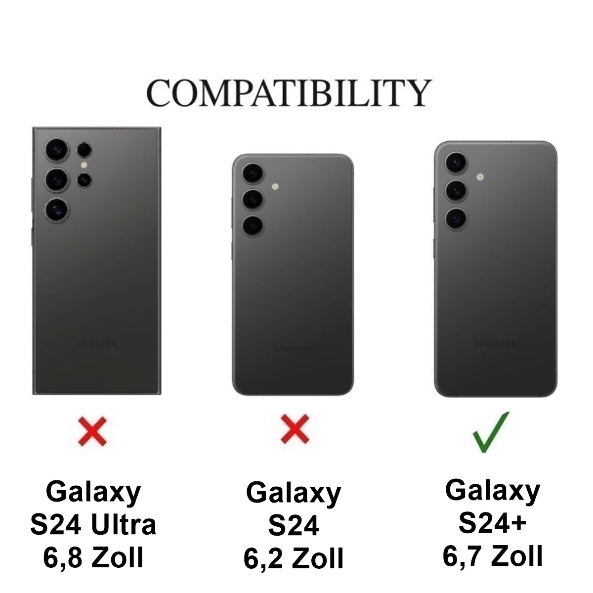 Hülle für Samsung Galaxy S24+ Handyhülle Case Hybrid Silikon Bumper Cover Klar