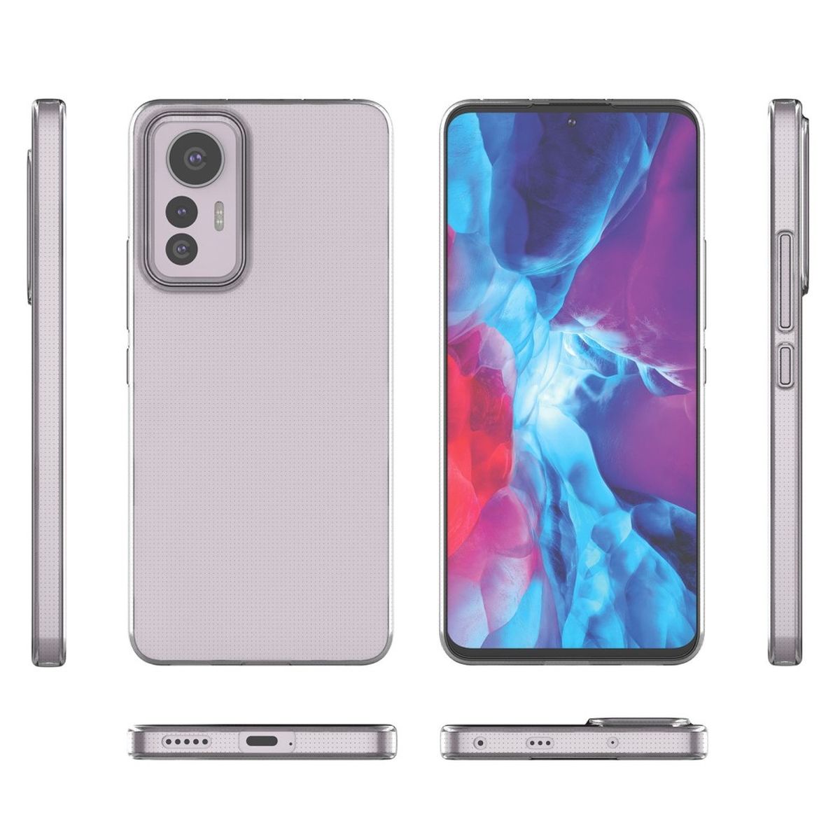 Hülle für Xiaomi 12 Lite 5G Handyhülle Silikon Cover Case Bumper Softcase Klar