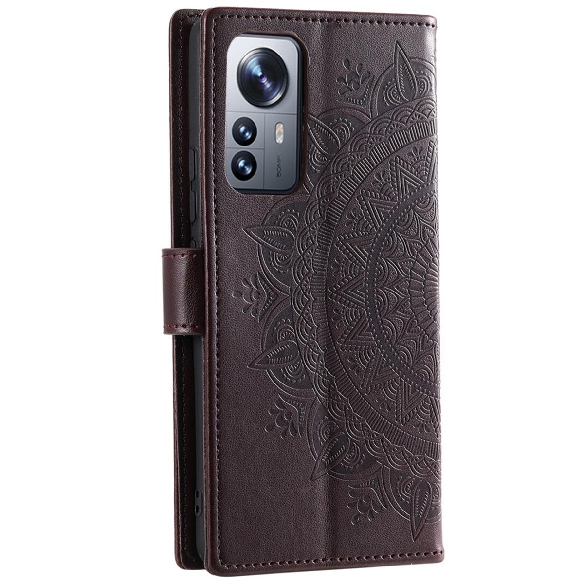 Hülle für Xiaomi 12 Pro Handyhülle Flip Case Cover Tasche Etui Mandala Braun