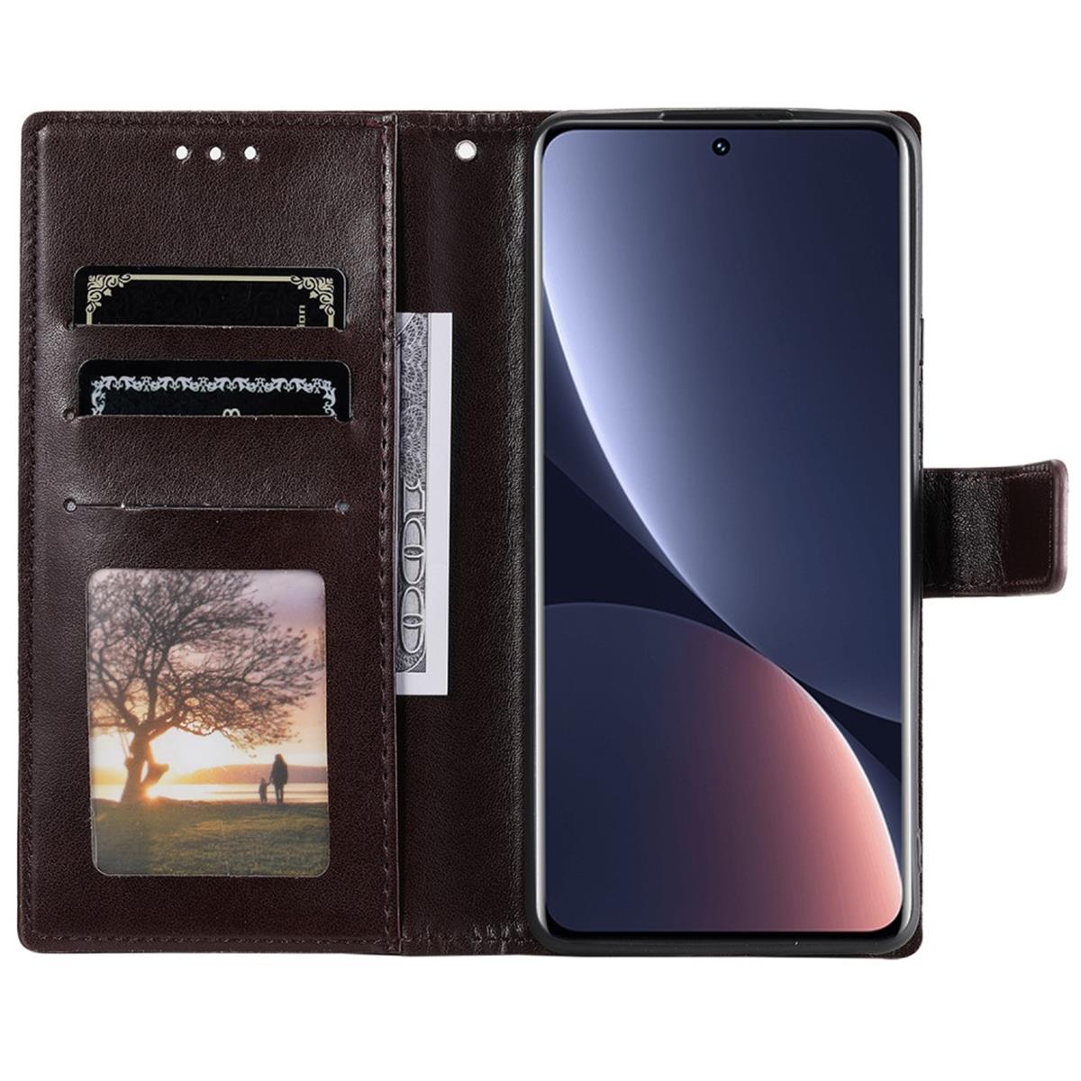 Hülle für Xiaomi 12 Pro Handyhülle Flip Case Cover Tasche Etui Mandala Braun