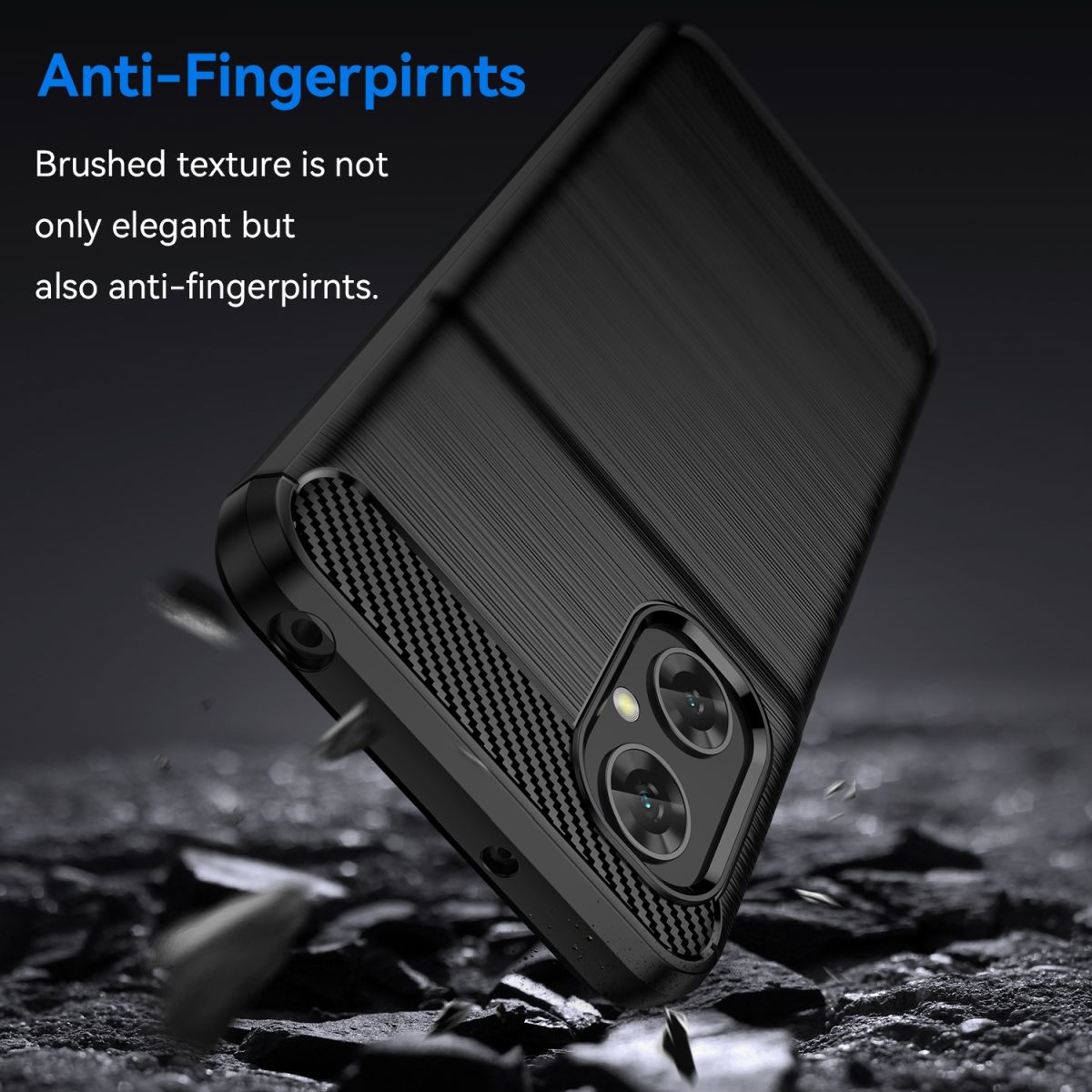Hülle für Xiaomi Poco M5 Handyhülle Silikon Case Bumper Cover Carbonfarben