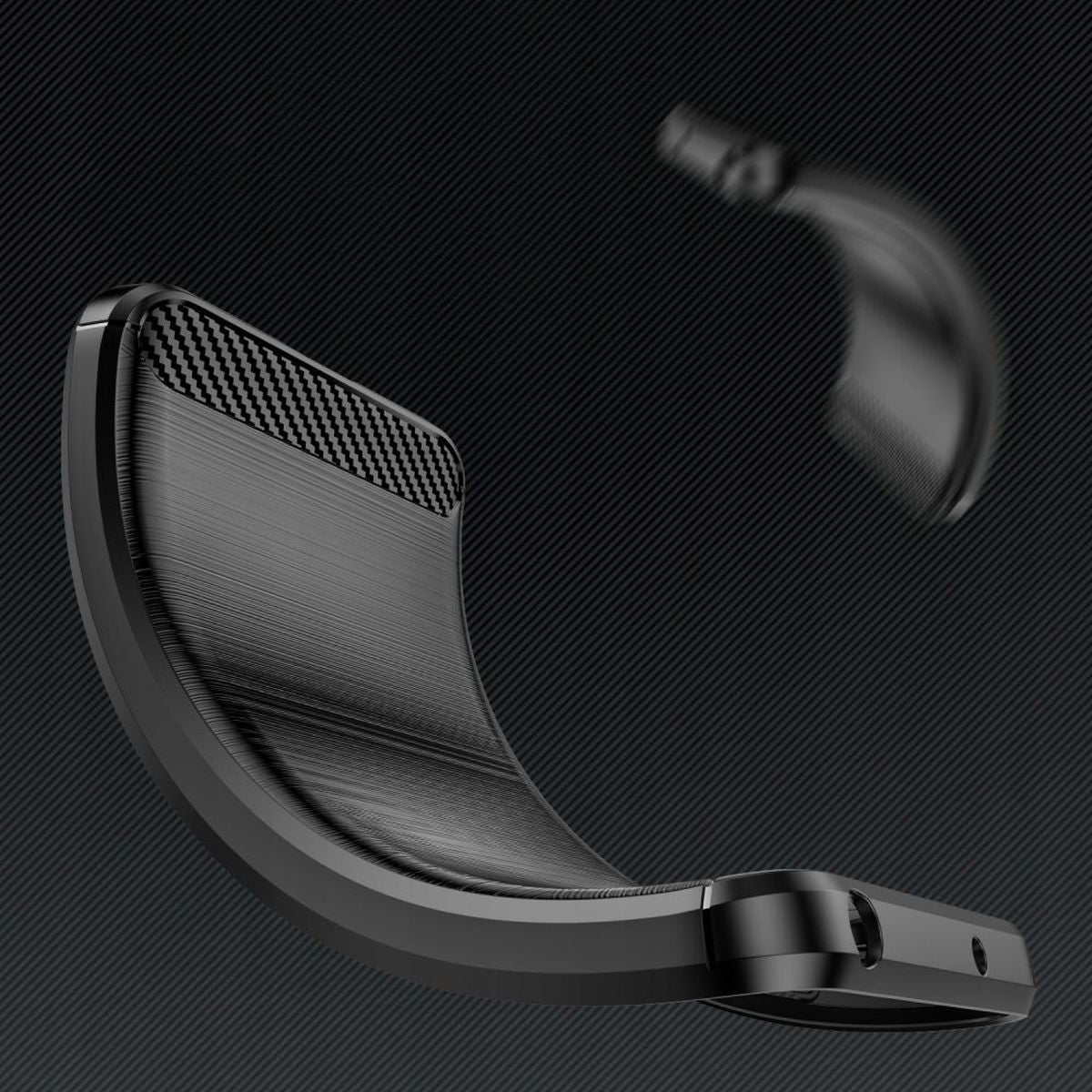 Hülle für Xiaomi Poco M5 Handyhülle Silikon Case Bumper Cover Carbonfarben