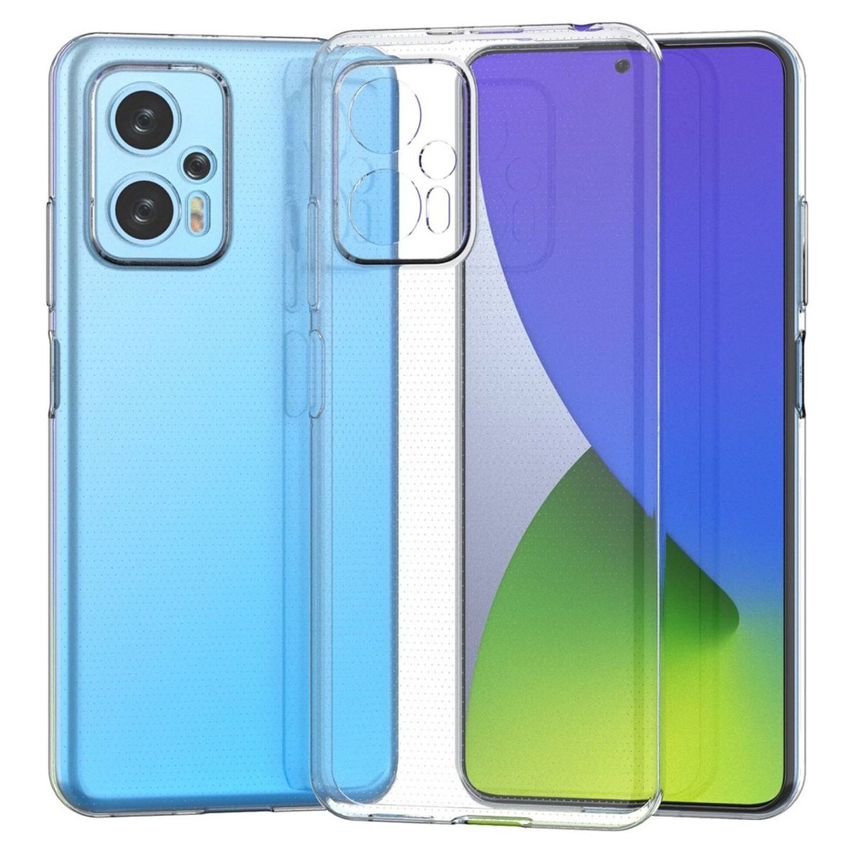 Hülle für Xiaomi Poco X4 GT Handyhülle Silikon Cover Case Bumper Softcase Klar