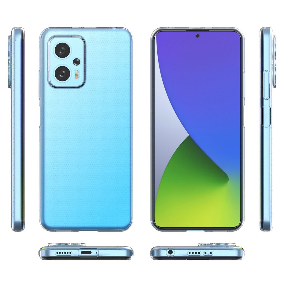 Hülle für Xiaomi Poco X4 GT Handyhülle Silikon Cover Case Bumper Softcase Klar