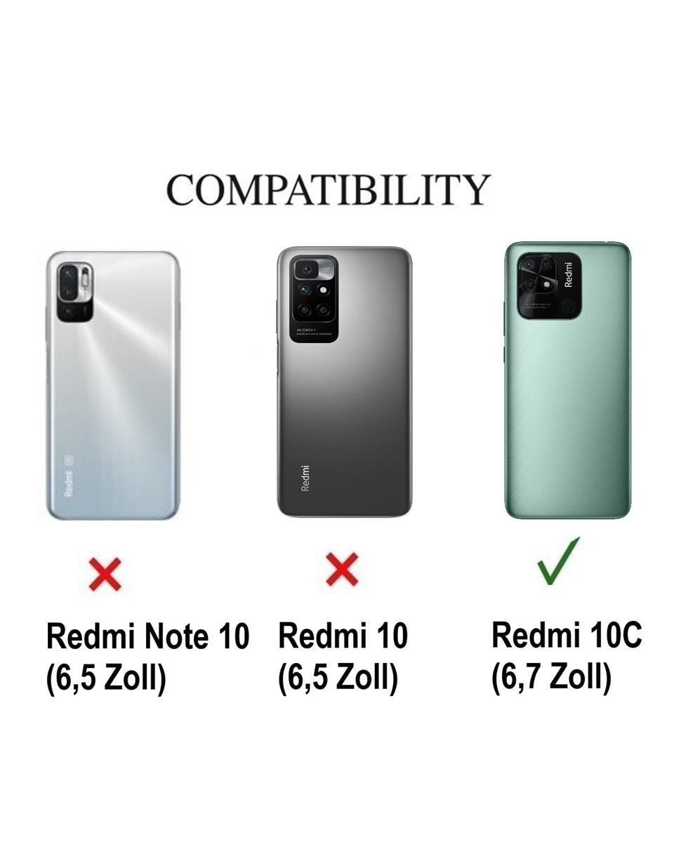 Hülle für Xiaomi Redmi 10C Handyhülle Silikon Case Cover Bumper Carbonfarben