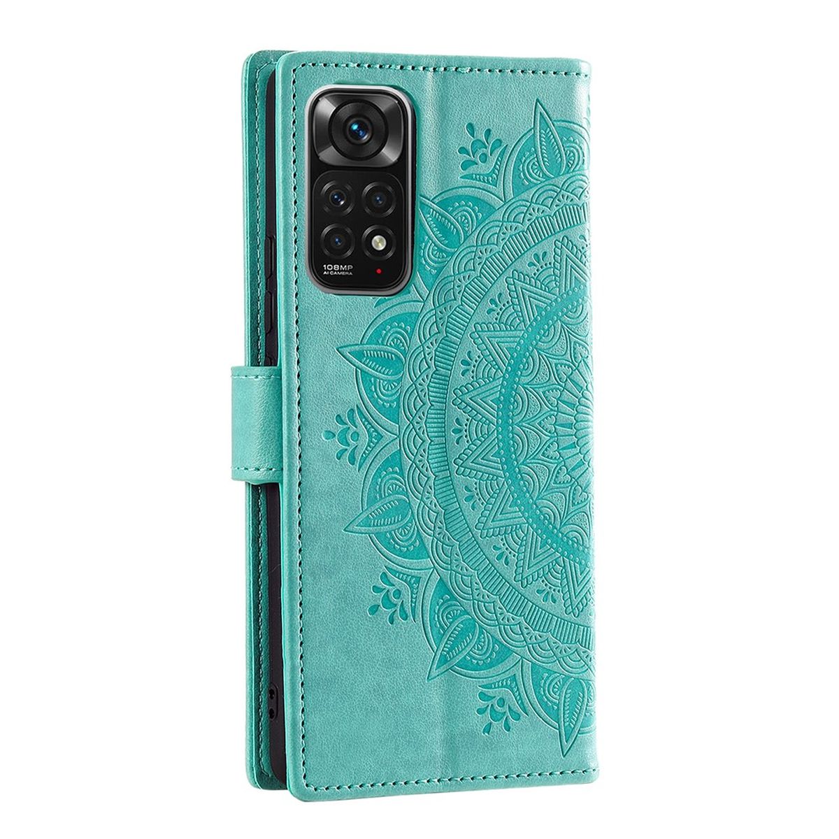 Hülle für Xiaomi Redmi Note 11/11S 4G/Poco M4 Pro Handy Flip Case Mandala Grün