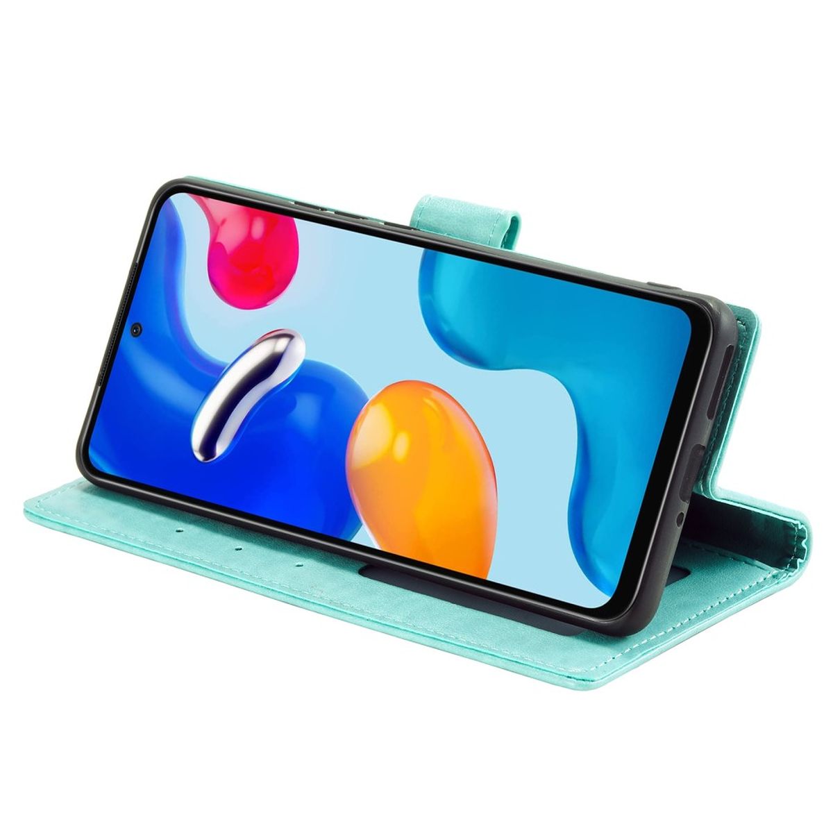 Hülle für Xiaomi Redmi Note 11/11S 4G/Poco M4 Pro Handy Flip Case Mandala Grün