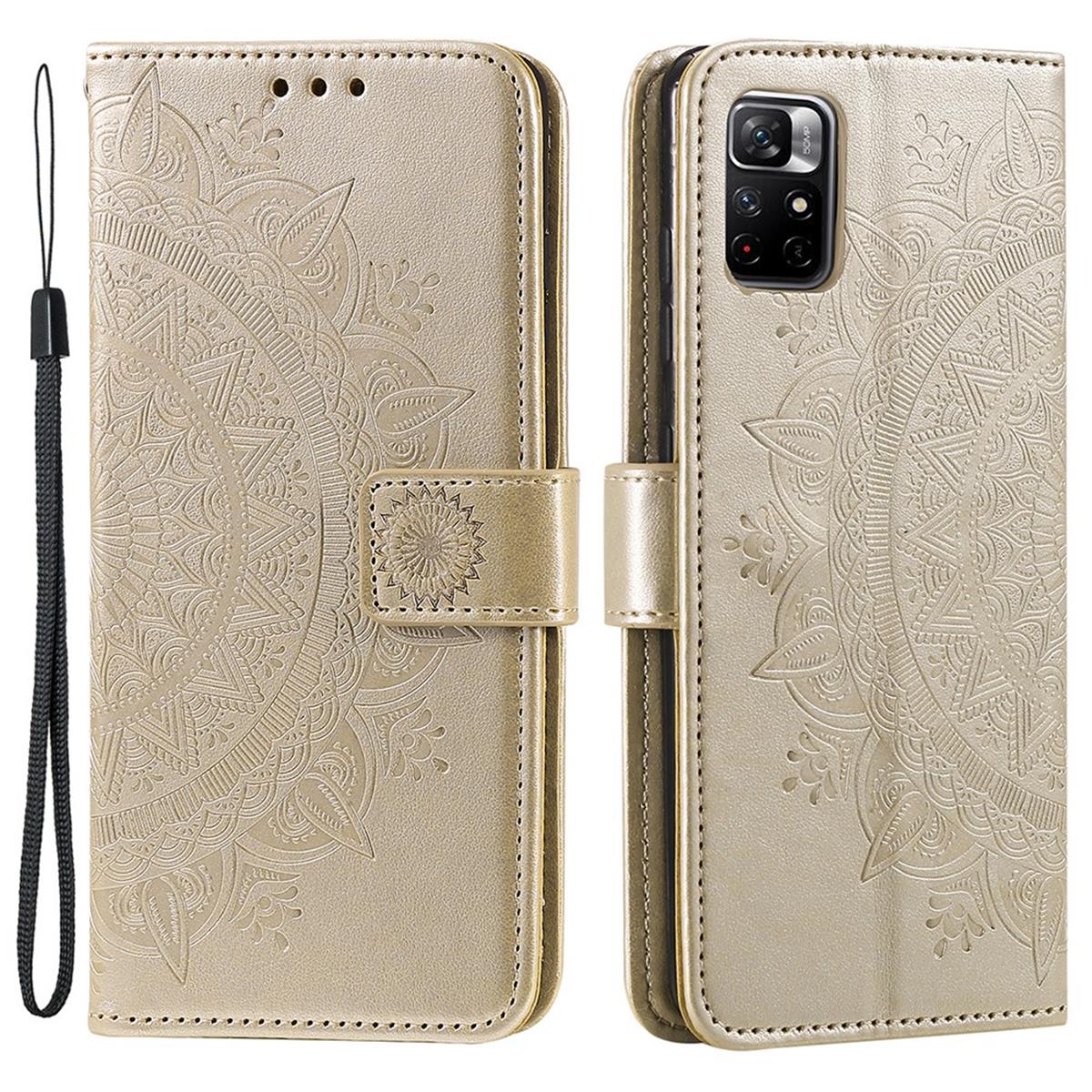 Hülle für Xiaomi Redmi Note 11 Pro/Pro Plus Handy Flip Case Cover Mandala Gold