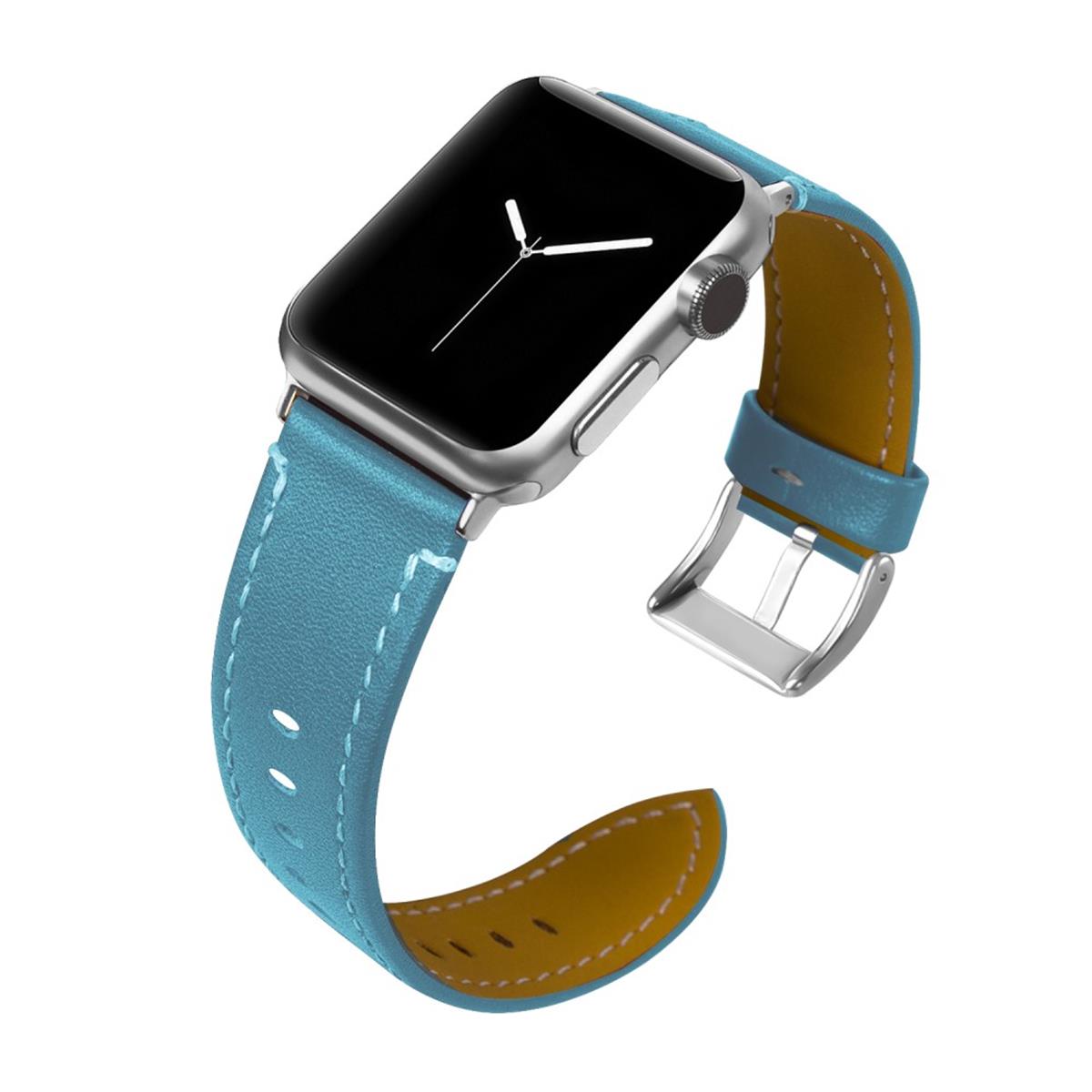 Leder Armband für Apple Watch 49/45/44/42mm Retro Series Ultra/8/7/6/SE/5/4 Blau