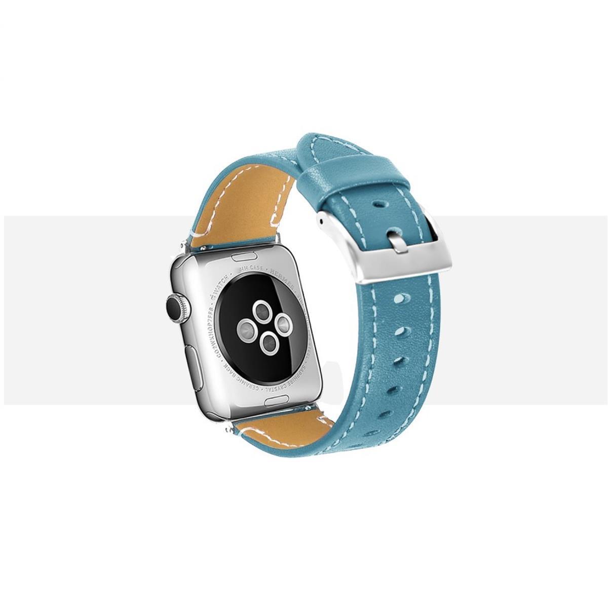 Leder Armband für Apple Watch 49/45/44/42mm Retro Series Ultra/8/7/6/SE/5/4 Blau
