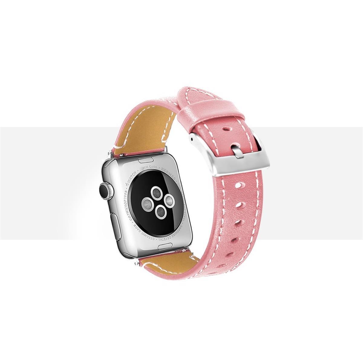 Leder Armband für Apple Watch 49/45/44/42mm Retro Series Ultra/8/7/6/SE/5/4 Rosa