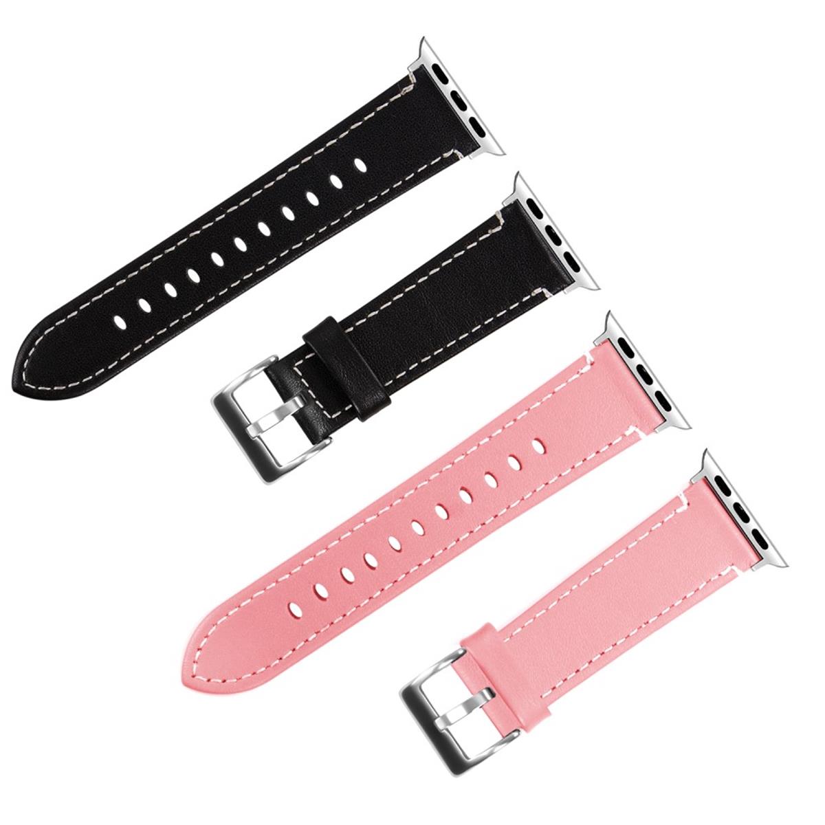 Leder Armband für Apple Watch 49/45/44/42mm Retro Series Ultra/8/7/6/SE/5/4 Rosa