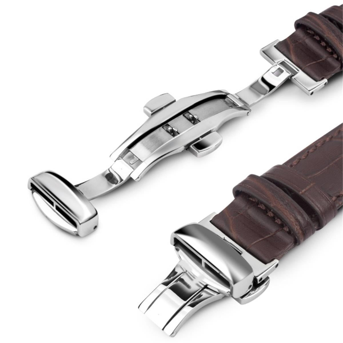 Lederband für Apple Watch 49/45/44/42mm Series Ultra 2/Ultra/9/8/SE Dunkelbraun