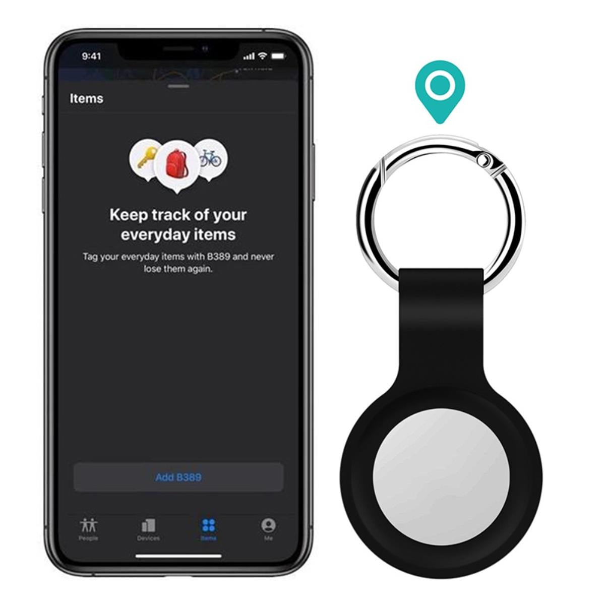 Schlüsselanhänger für Apple AirTags 2021 - Air Tag Cover Airtag Hülle Dunkelgrau
