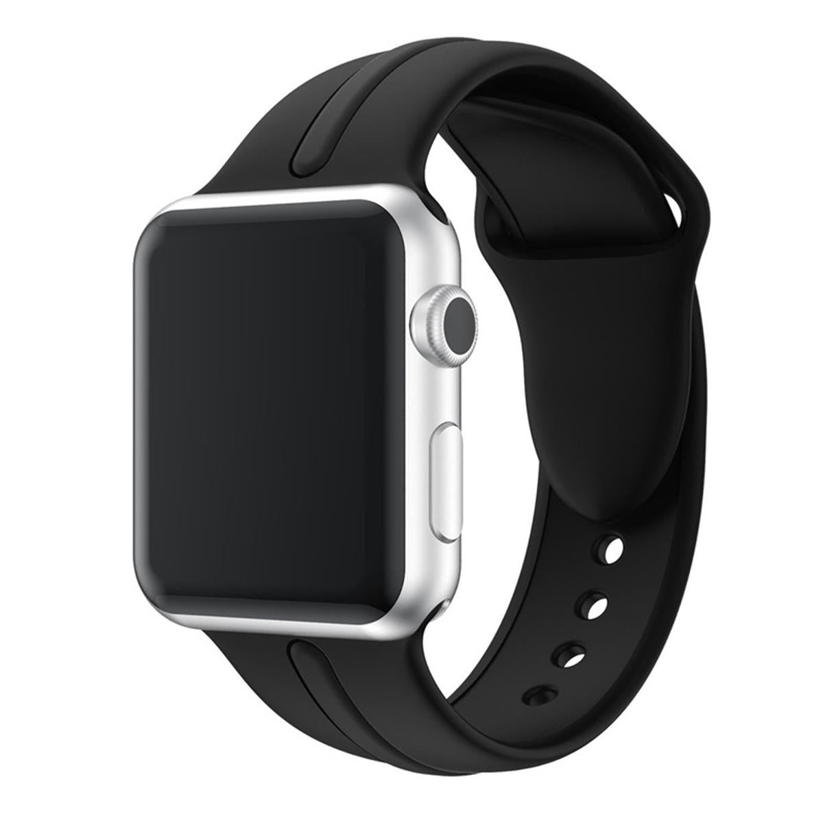 Sportarmband für Apple Watch 49/45/44/42mm Silikon Series Ultra/8/7/6/SE Schwarz