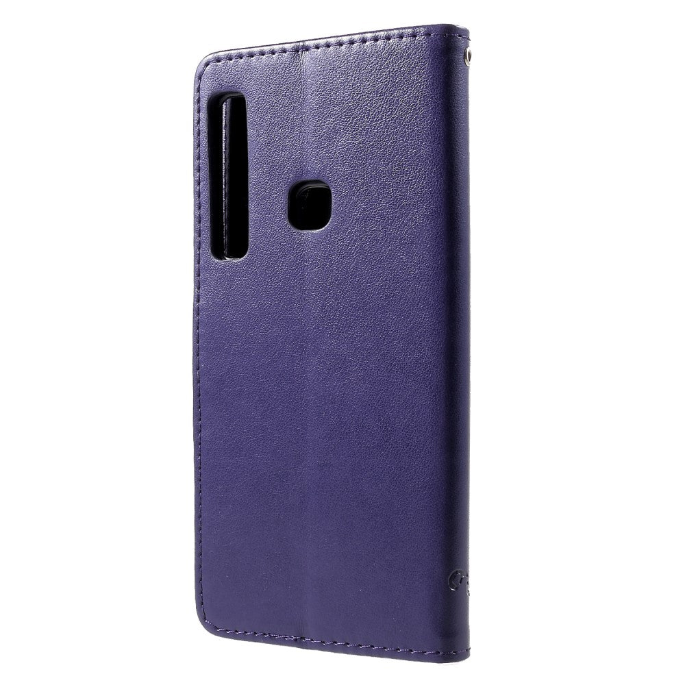 Hülle für Samsung Galaxy A9 2018 Handyhülle Flip Case Cover Schmetterling Lila