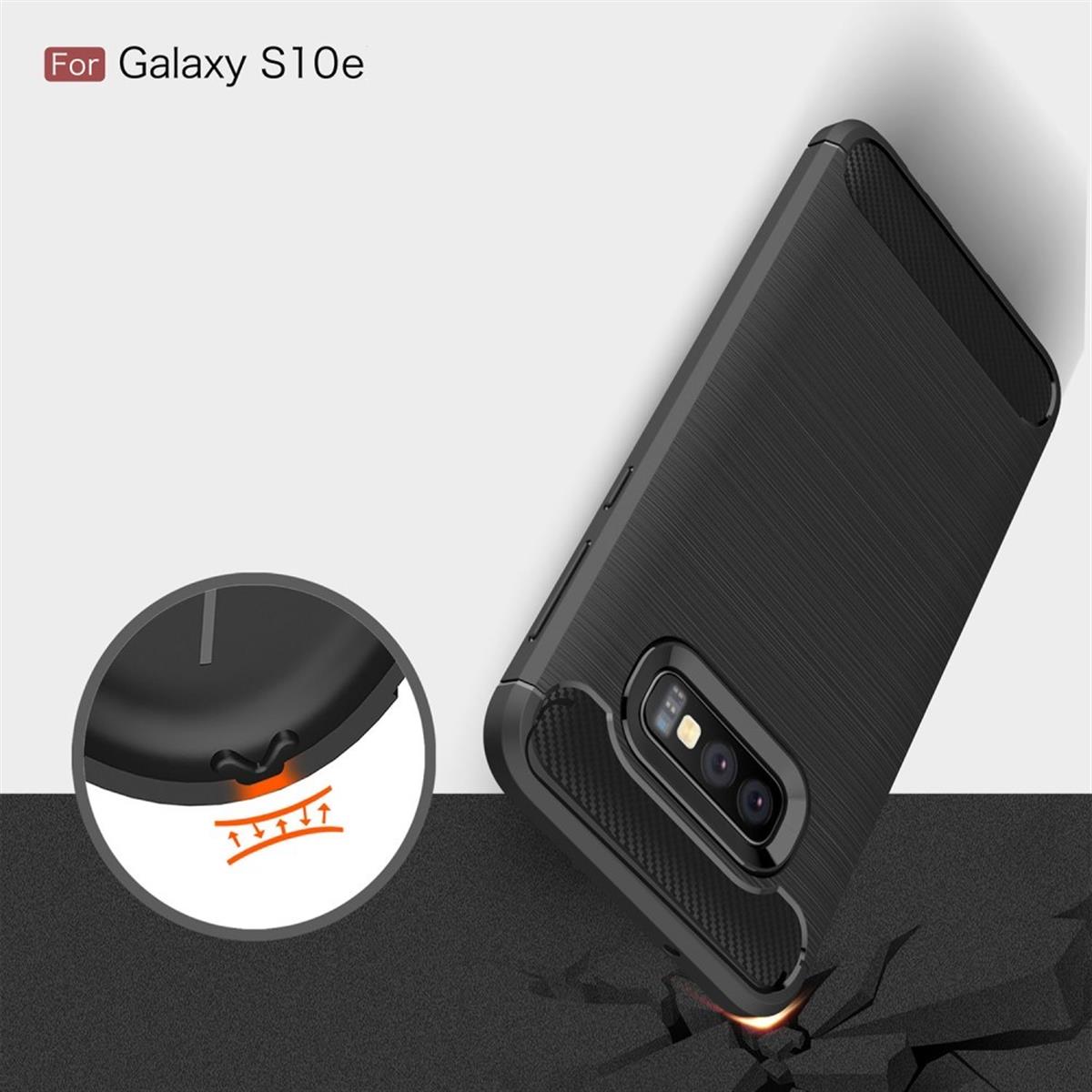 Hülle für Samsung Galaxy S10e Handyhülle Cover Silikon Case Carbon farben