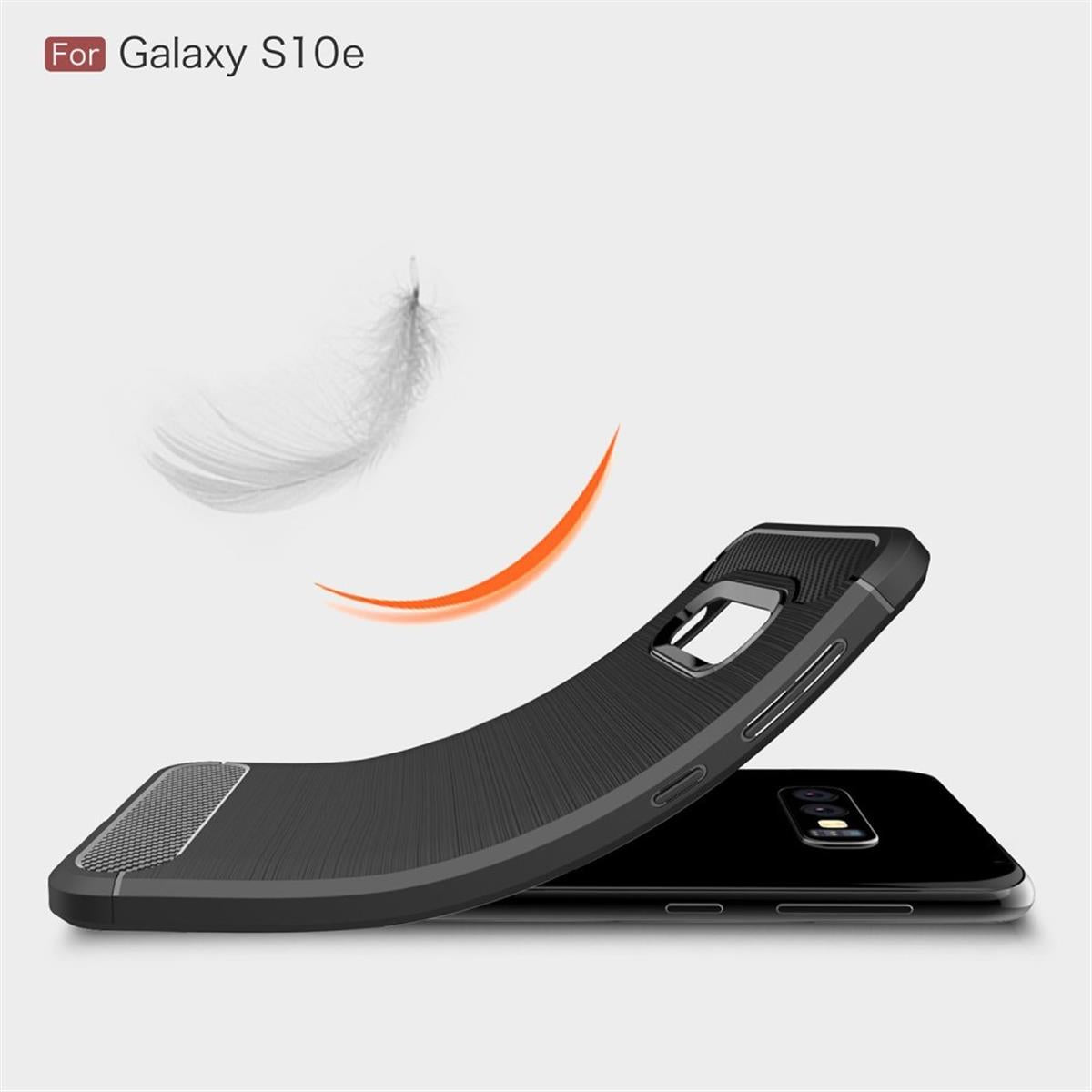 Hülle für Samsung Galaxy S10e Handyhülle Cover Silikon Case Carbon farben