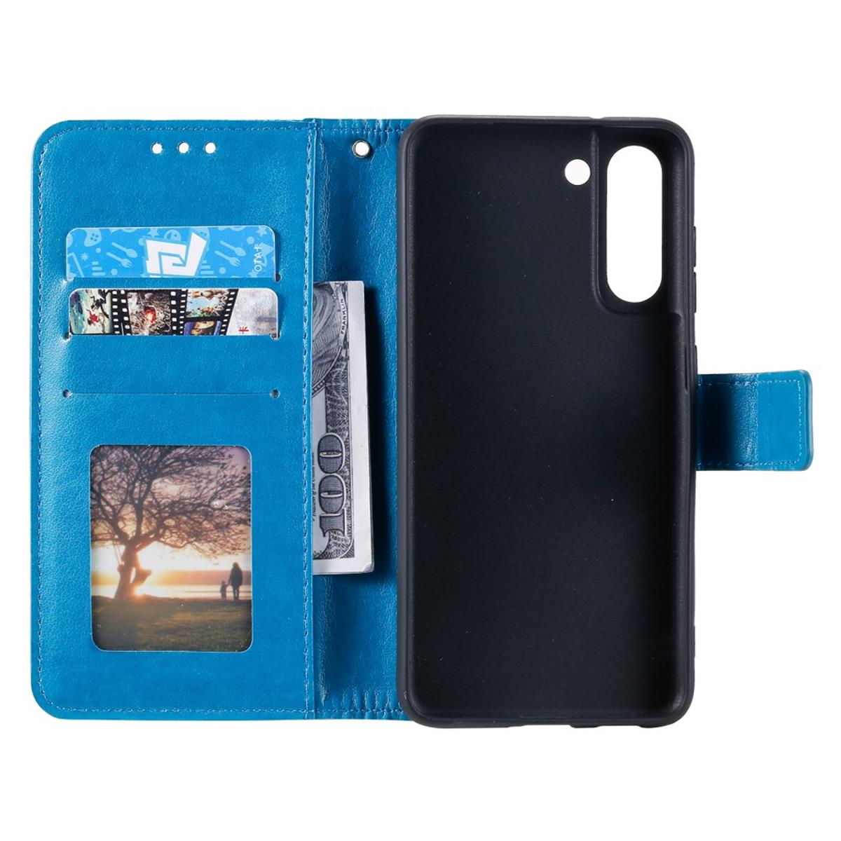 Hülle für Samsung Galaxy S21 FE Handyhülle Flip Case Cover Tasche Mandala Blau