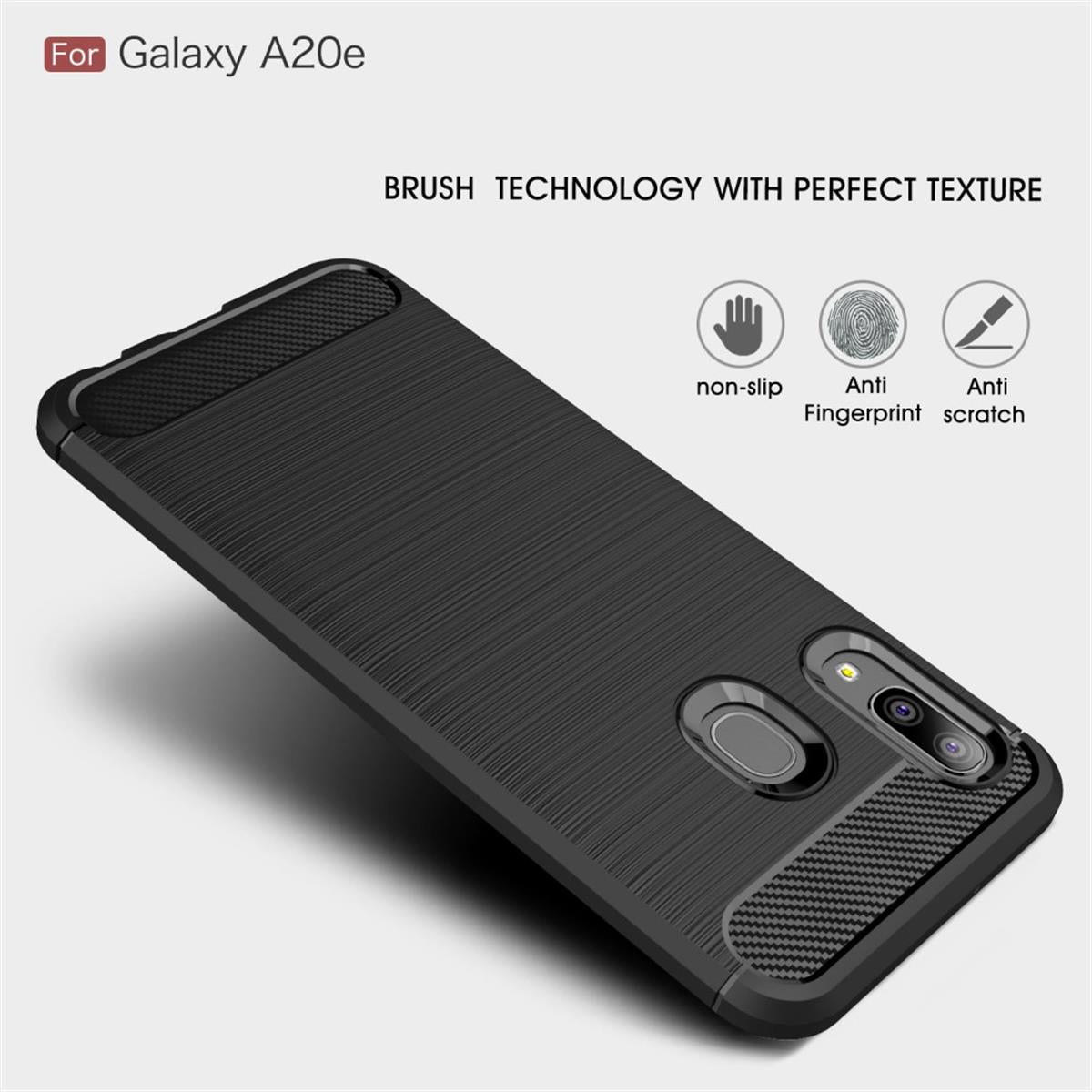 Hülle für Samsung Galaxy A20e Handyhülle Schutzhülle Silikon Case Carbon farben