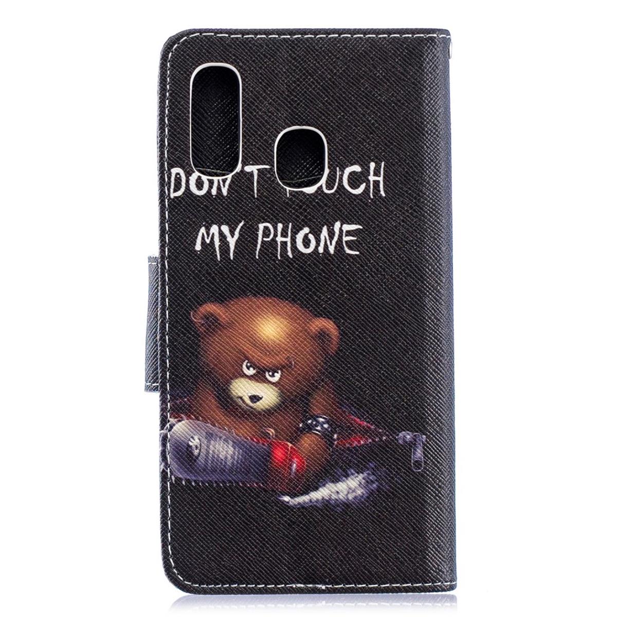 Hülle für Samsung Galaxy A40 Handyhülle Schutztasche Flip Cover Motiv Case Bär