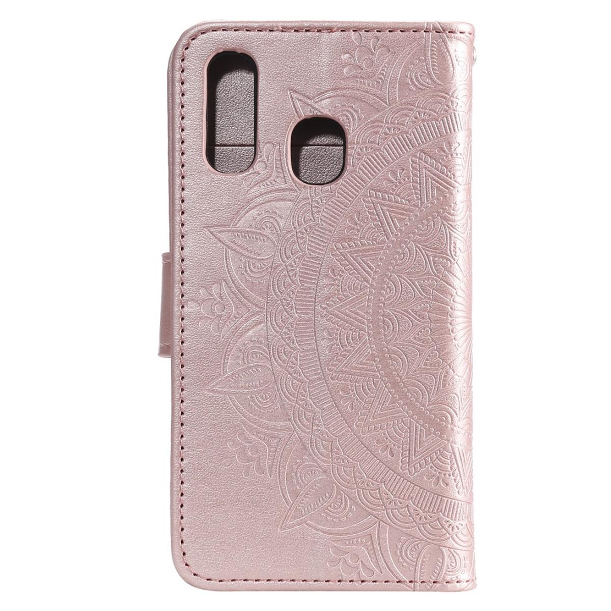 Hülle für Samsung Galaxy A40 Handyhülle Schutz Tasche Flip Case Cover Mandala Rosegold