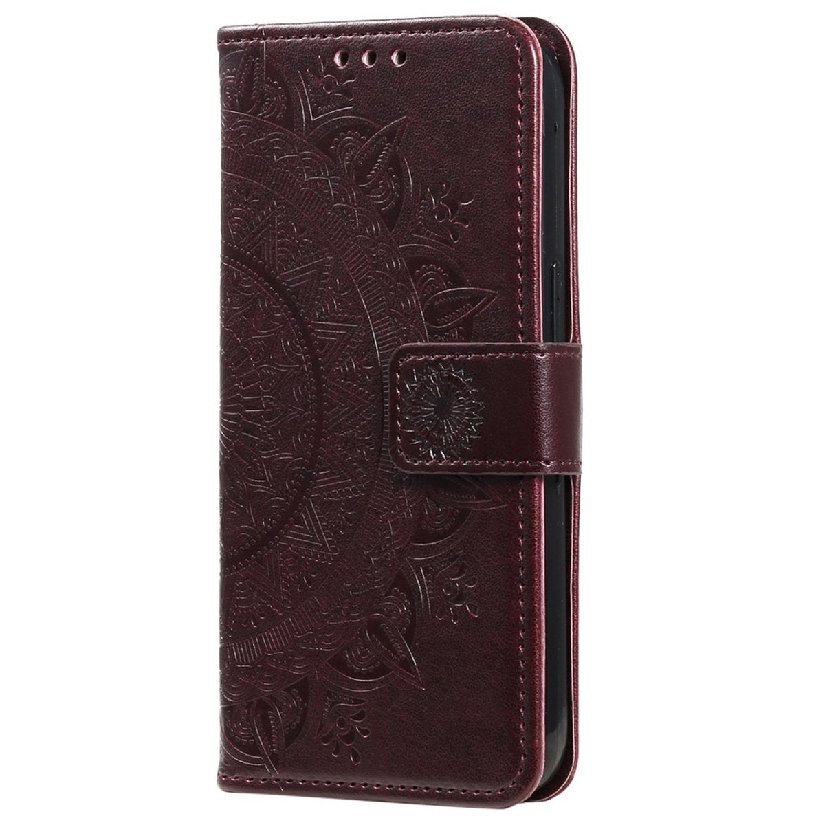 Hülle für Samsung Galaxy S23 Handyhülle Flip Case Cover Etui Mandala Braun
