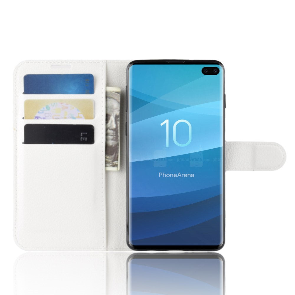 Hülle für Samsung Galaxy S10+ (Plus) Handyhülle Flip Case Schutzhülle Cover Weiß