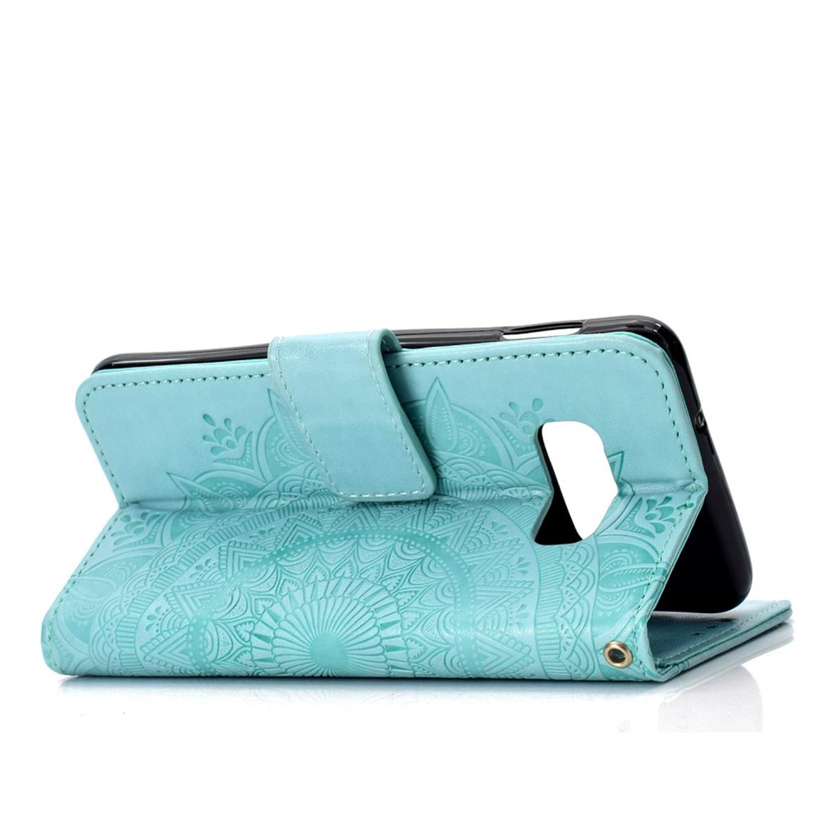 Hülle für Samsung Galaxy S10e Handyhülle Flip Case Cover Schutzhülle Mandala Mint