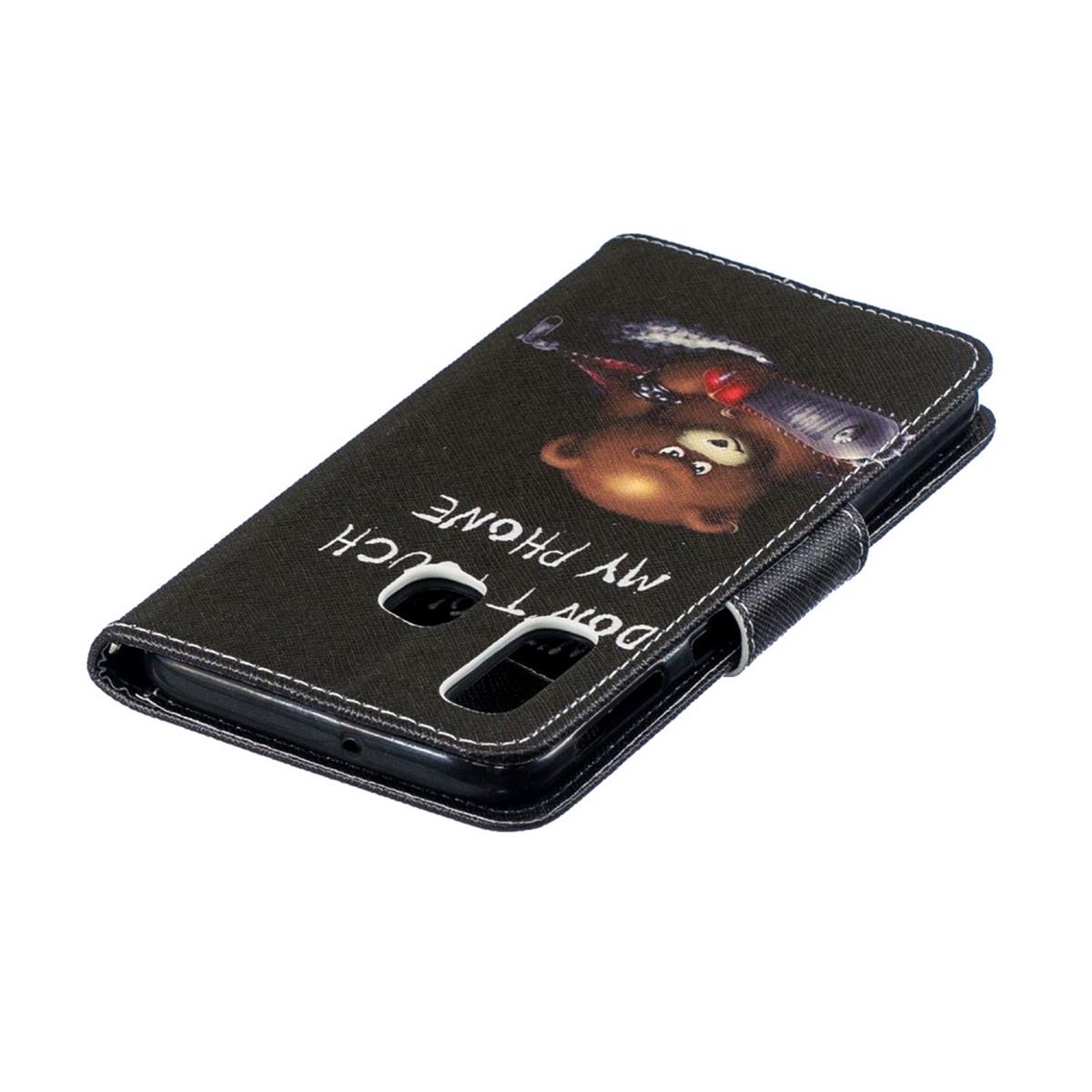 Hülle für Samsung Galaxy A40 Handyhülle Schutztasche Flip Cover Motiv Case Bär