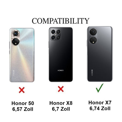 Hülle für Honor X7 Handyhülle Flip Case Schutzhülle Cover Tasche Handy Etui Weiß