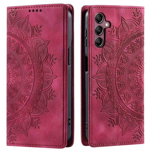 Hülle für Samsung Galaxy S25+ Handyhülle Flip Case Cover Tasche Etui Mandala Rot