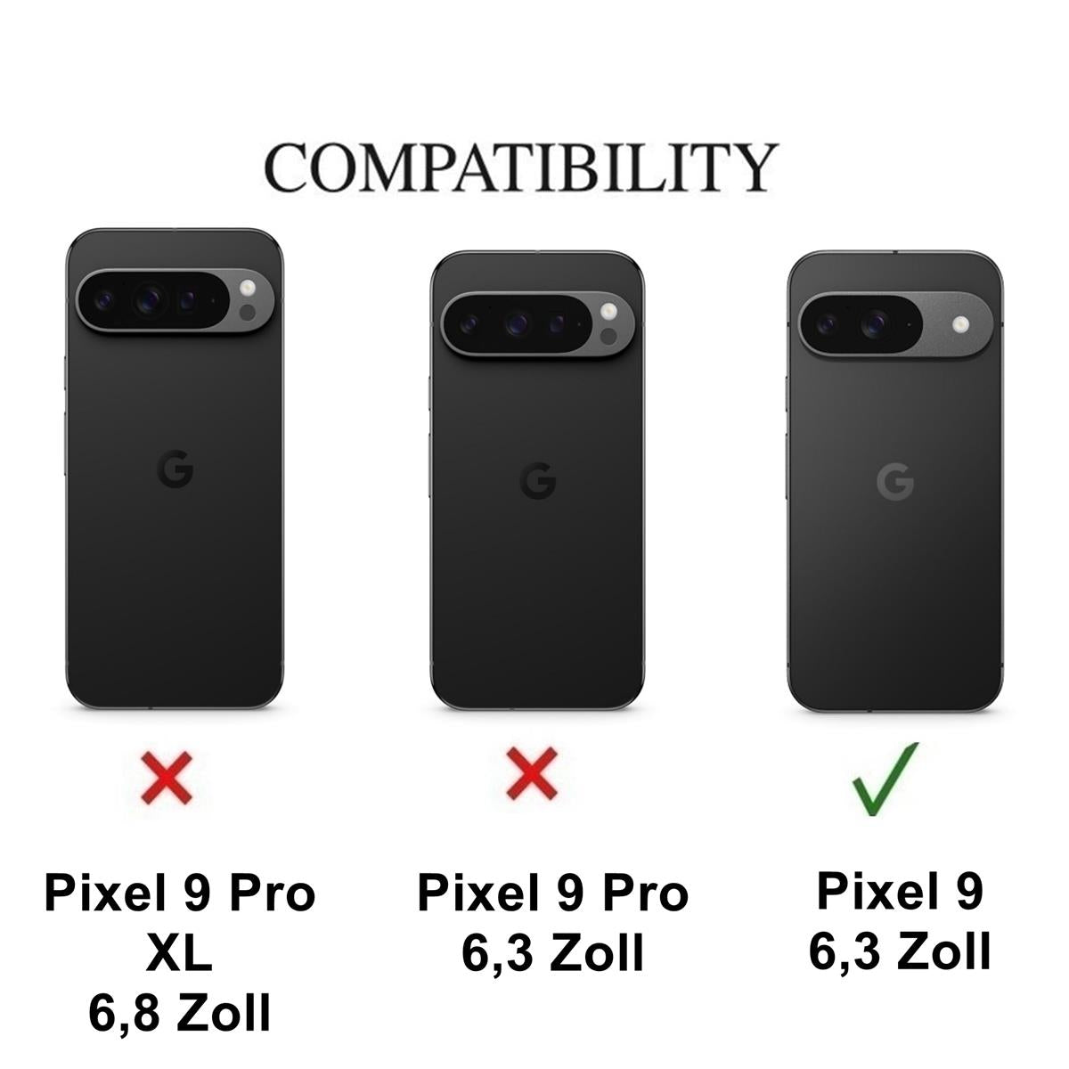 Hülle für Google Pixel 9 Handyhülle Case Hybrid Silikon Bumper Cover Klar