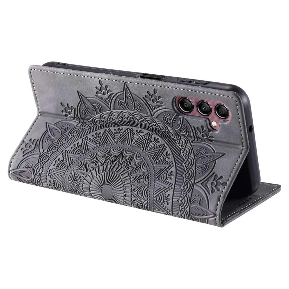 Hülle für Samsung Galaxy A16 5G Handyhülle Flip Case Cover Tasche Mandala Grau