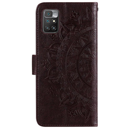 Hülle für Xiaomi Redmi 10/10 Prime Handy Tasche Flip Case Cover Mandala Braun